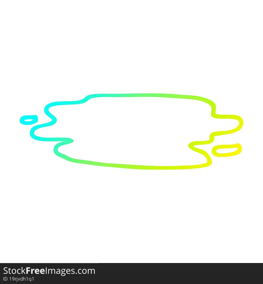 cold gradient line drawing cartoon wet puddle