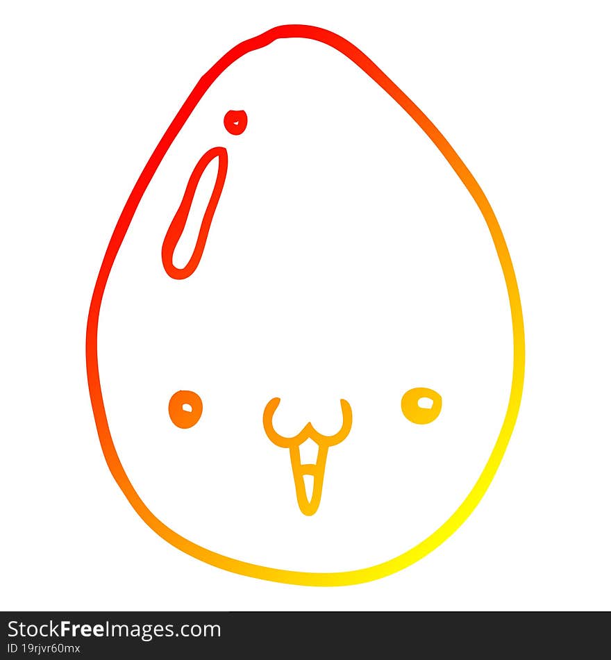 warm gradient line drawing of a cartoon egg