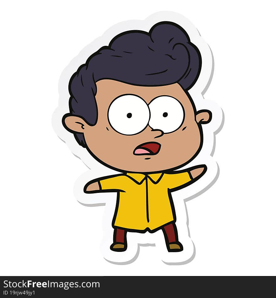 Sticker Of A Cartoon Staring Man