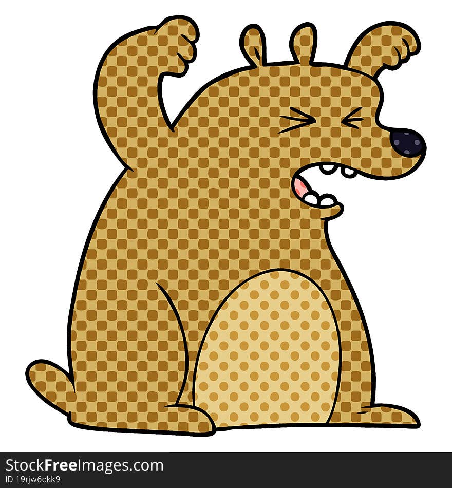 cartoon roaring bear. cartoon roaring bear