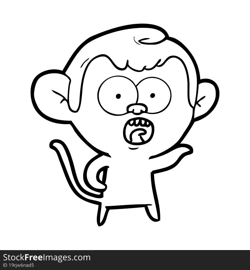 cartoon shocked monkey. cartoon shocked monkey