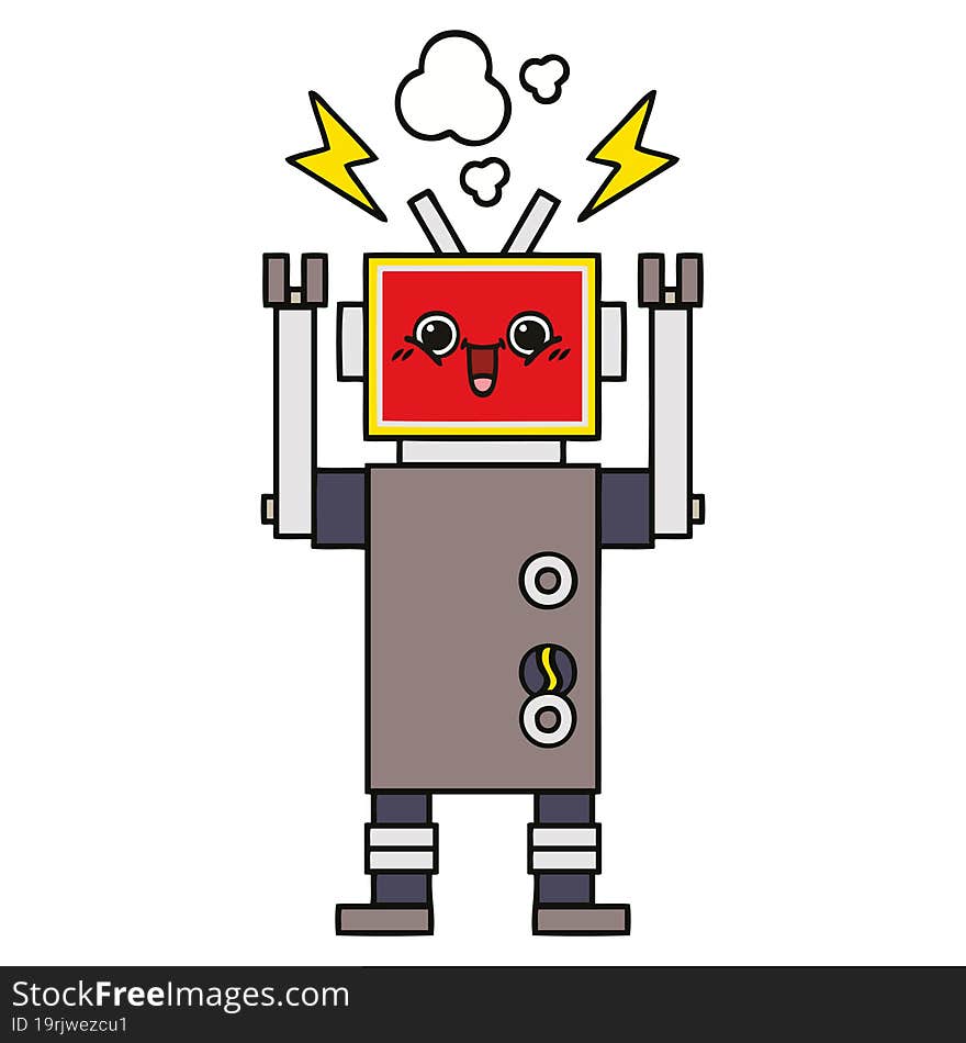 cute cartoon happy robot