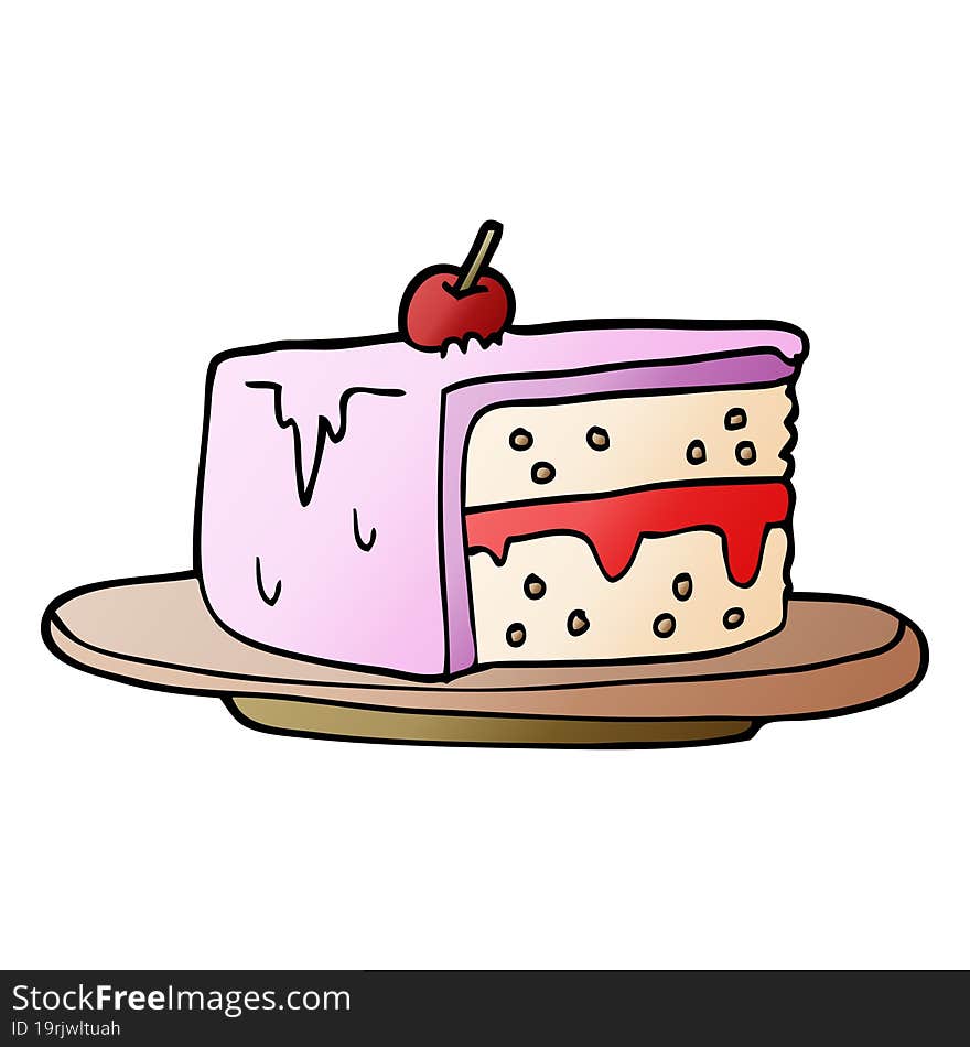 cartoon doodle slice of cake