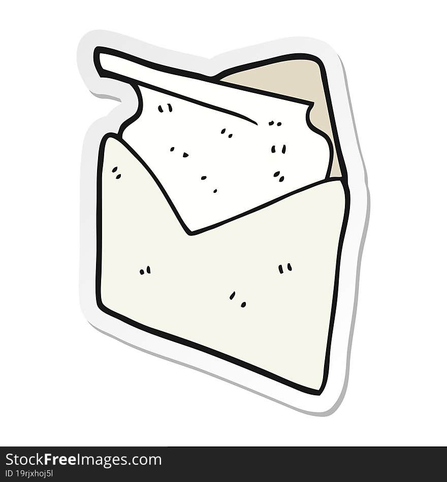 sticker of a cartoon letter