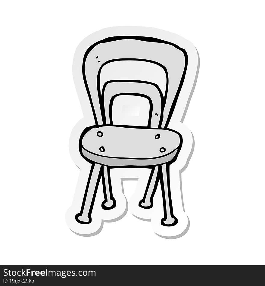 Sticker Of A Cartoon Chair