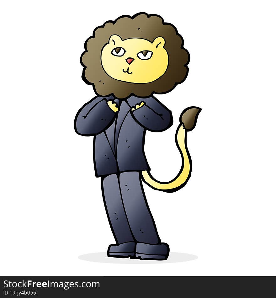 cartoon lion businessman