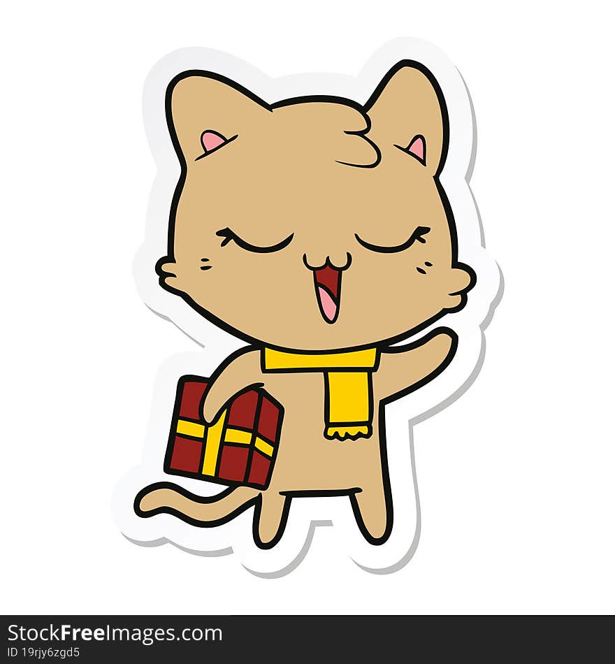 sticker of a cartoon cat