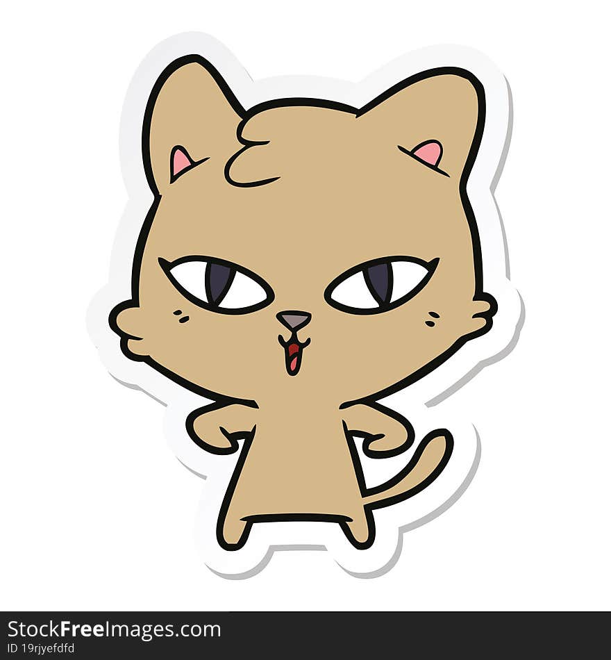 Sticker Of A Cartoon Cat