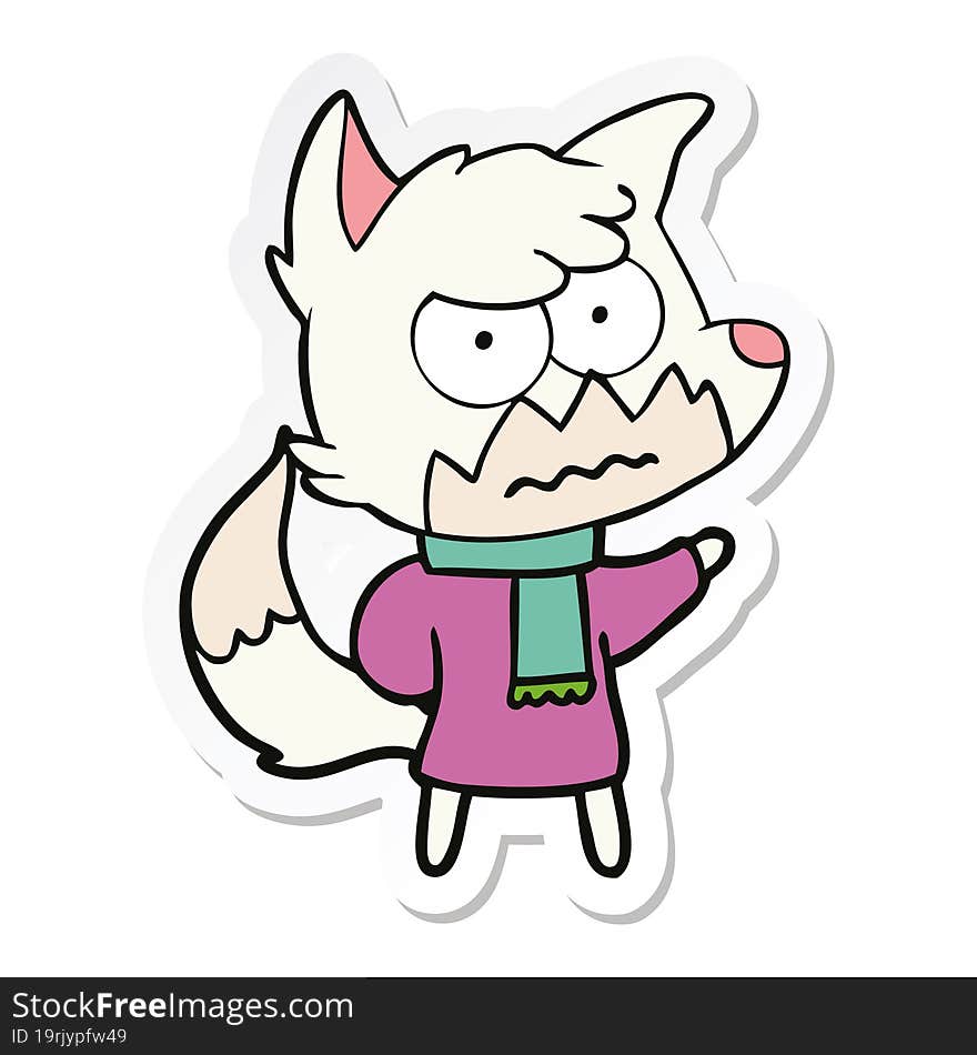 sticker of a cartoon annoyed fox