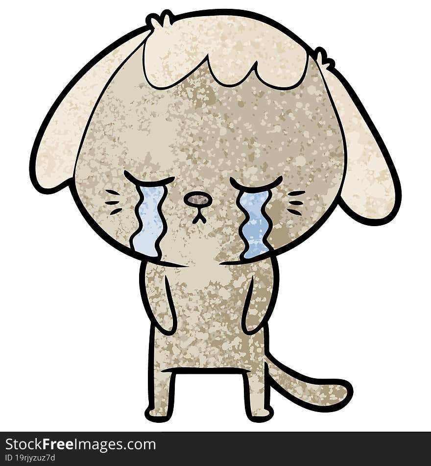 cute puppy crying cartoon. cute puppy crying cartoon