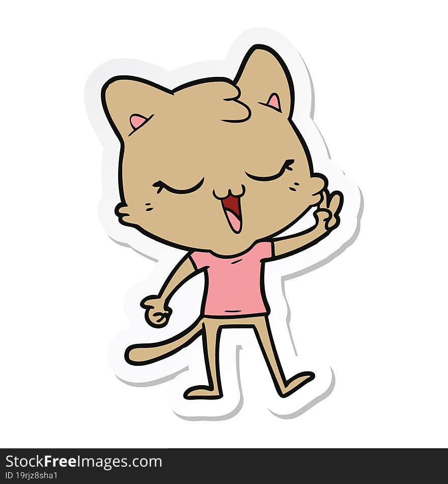 sticker of a cartoon cat