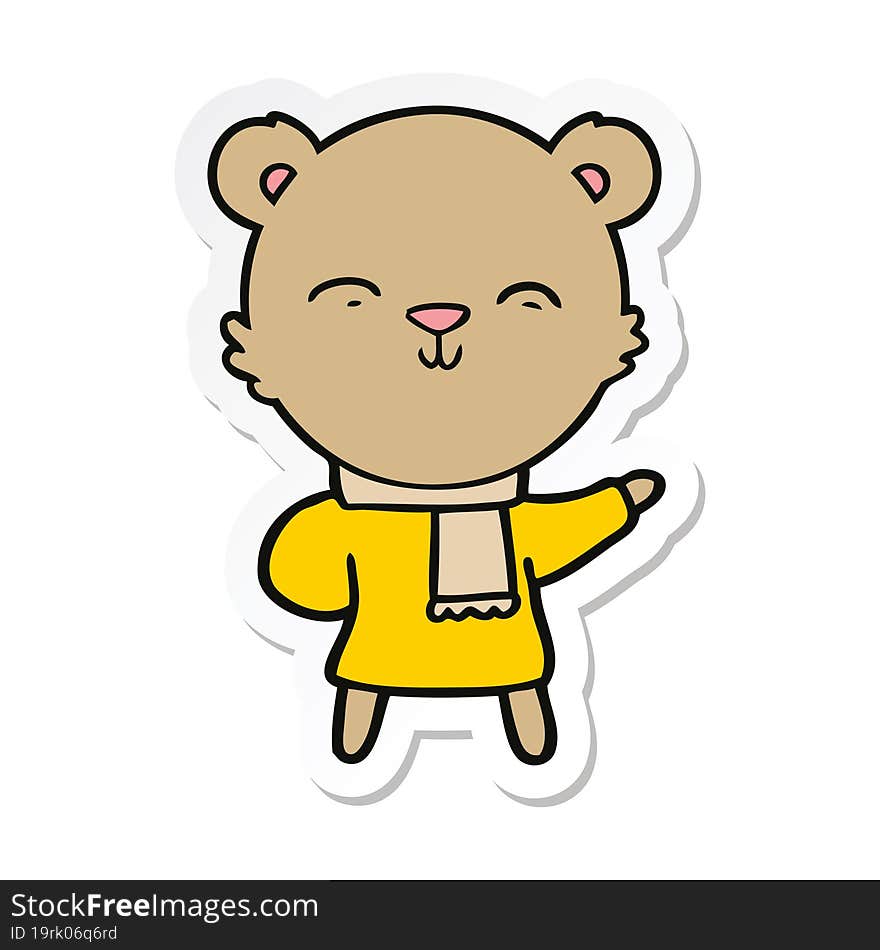 sticker of a cartoon bear