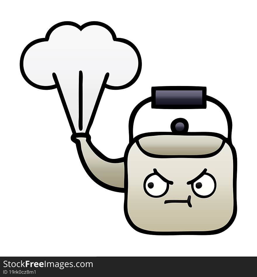 Gradient Shaded Cartoon Steaming Kettle