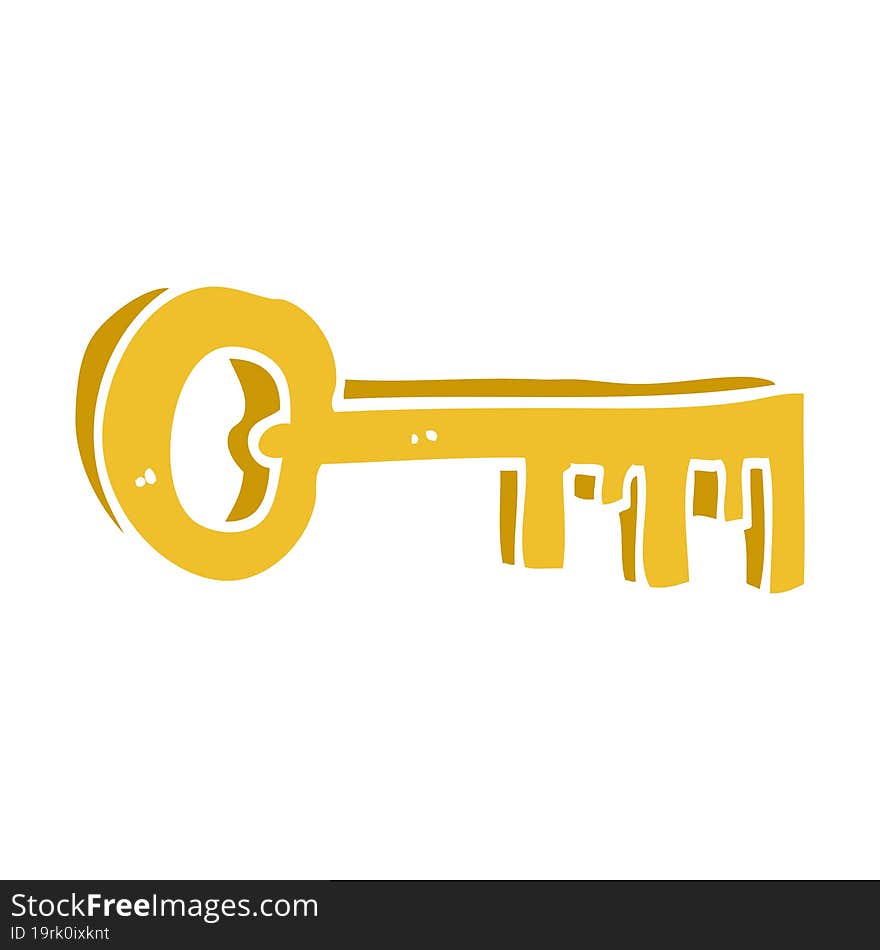 Cartoon Doodle Gold Key