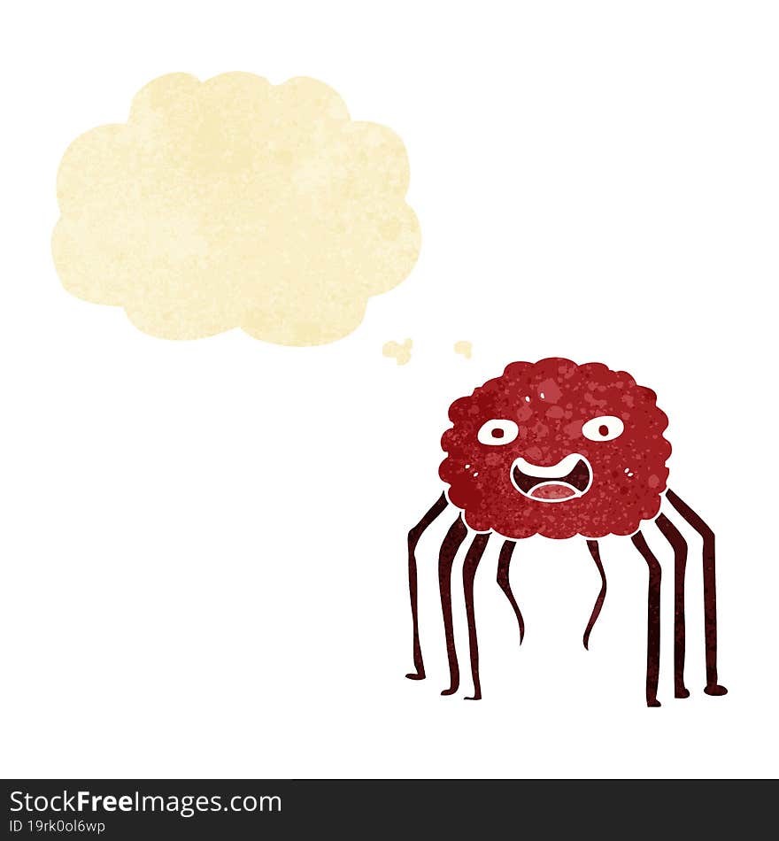 cartoon spider with thought bubble