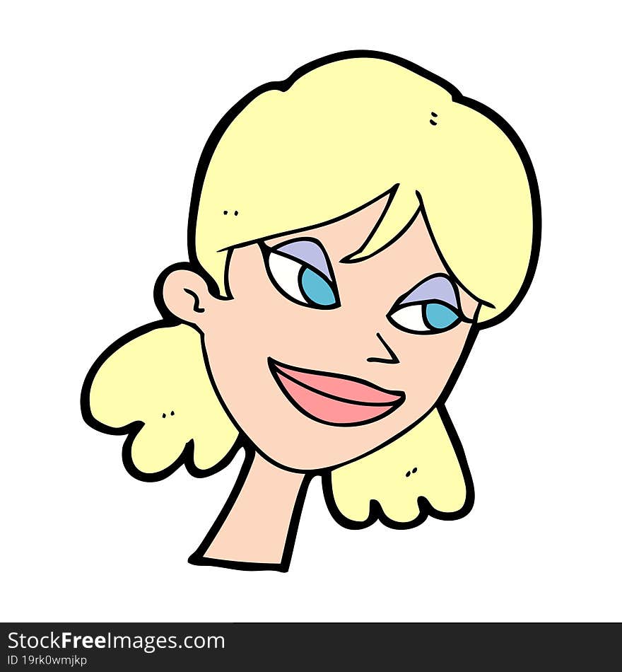 Cartoon Happy Female Face