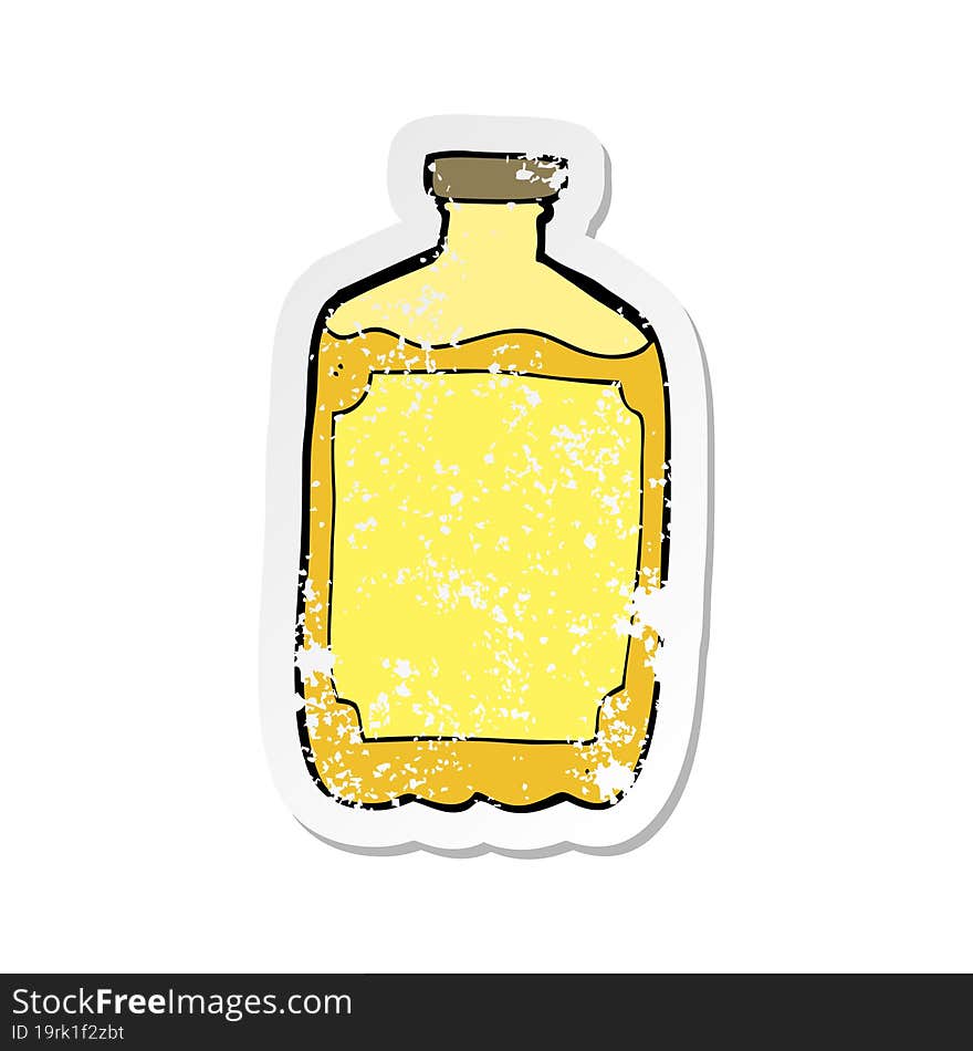 retro distressed sticker of a cartoon water bottle