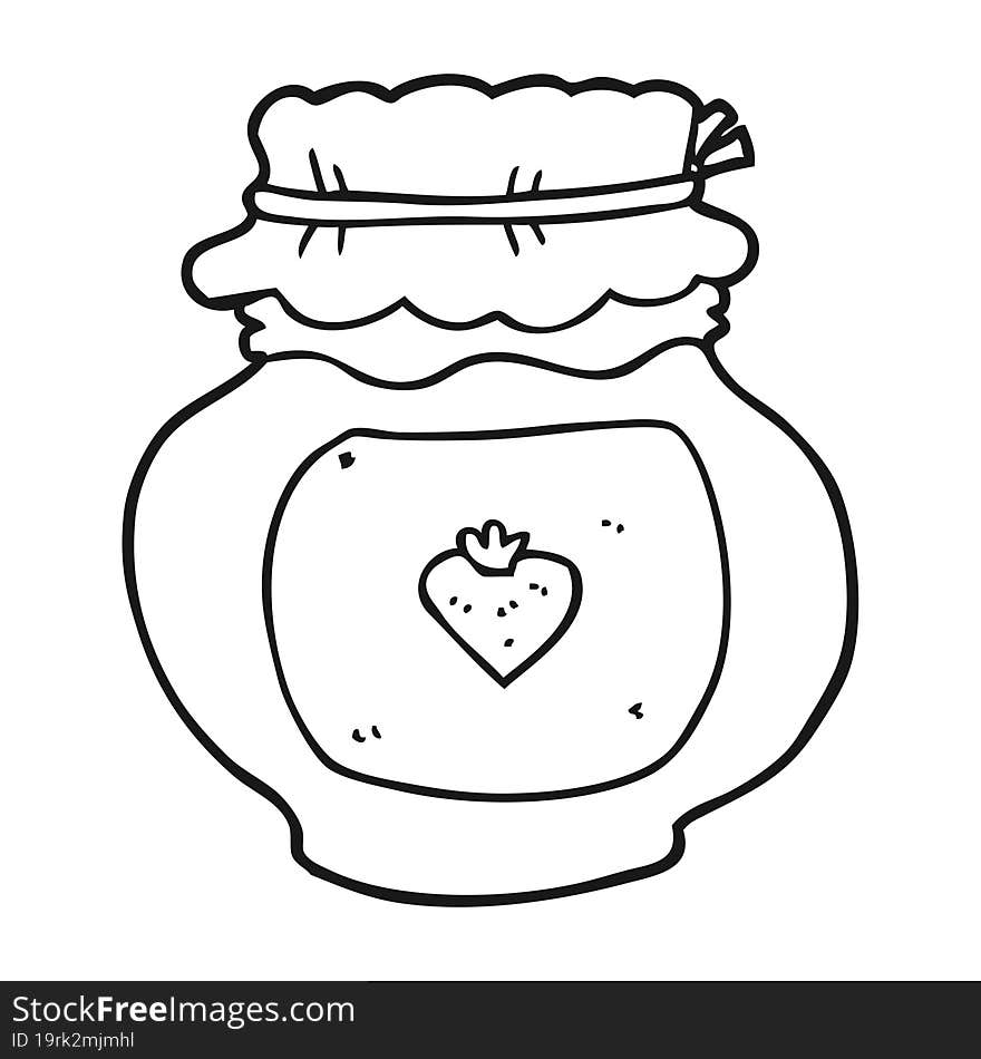 black and white cartoon jam jar