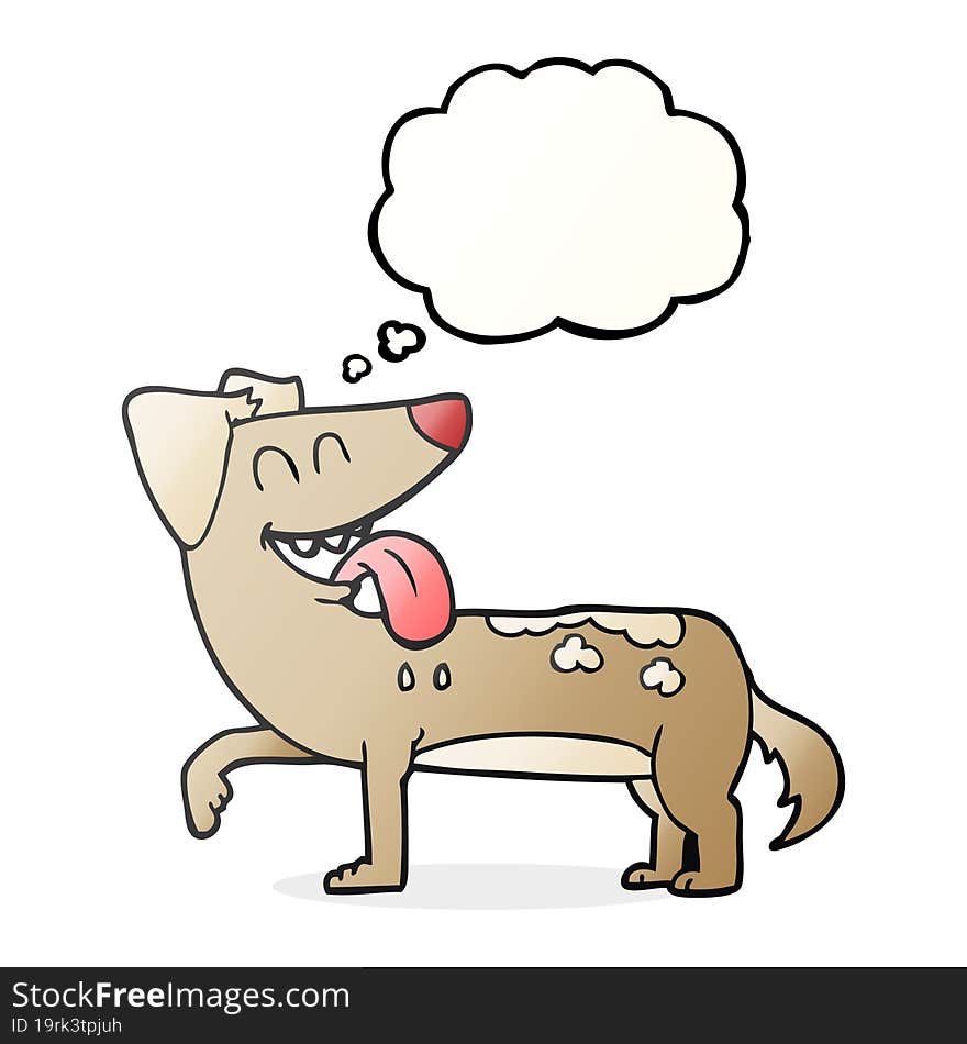 Thought Bubble Cartoon Panting Dog