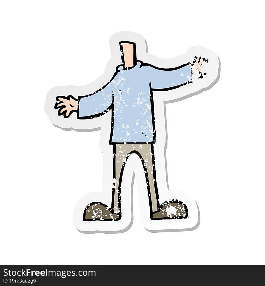 retro distressed sticker of a cartoon body