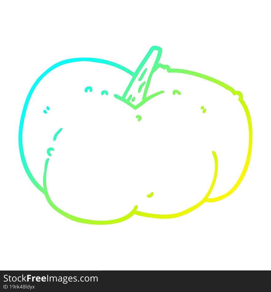 cold gradient line drawing cartoon pumpkin squash