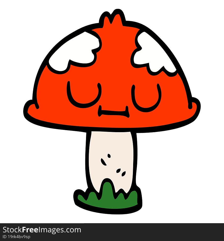 cartoon doodle poisonous toadstool