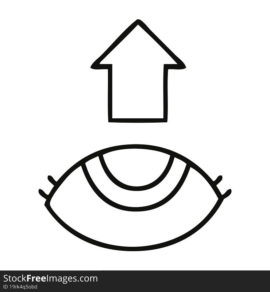 line drawing cartoon eye looking up