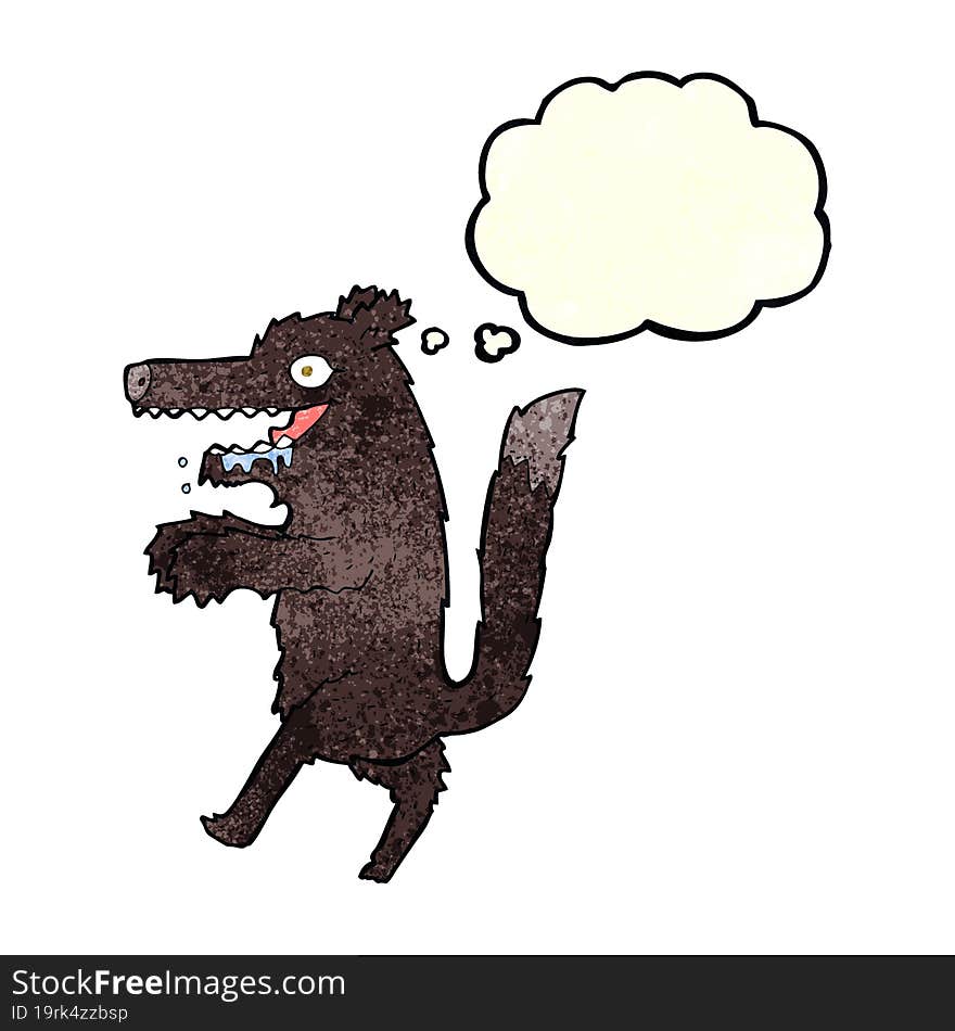 Cartoon Big Bad Wolf With Thought Bubble