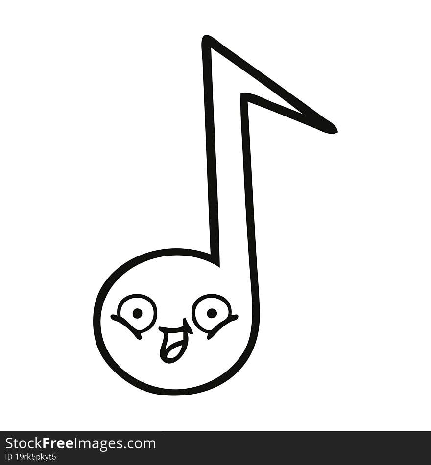 line drawing cartoon musical note