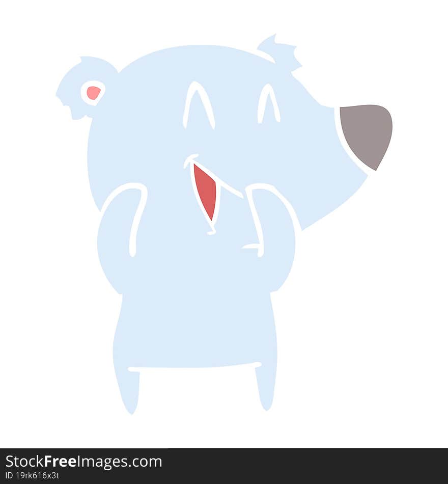 laughing bear flat color style cartoon