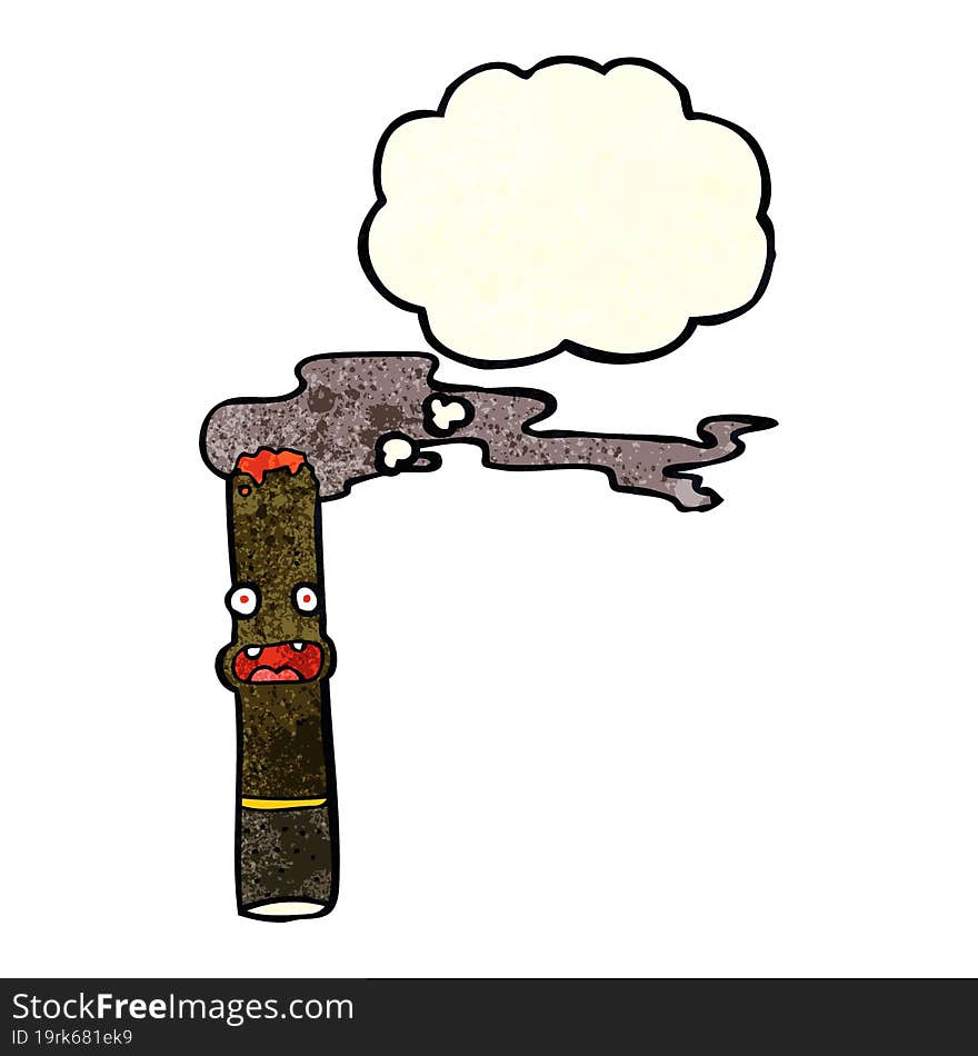 Cartoon Cigar With Thought Bubble