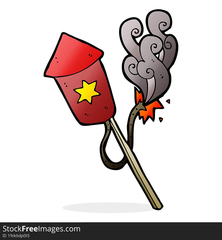 cartoon firework with burning fuse