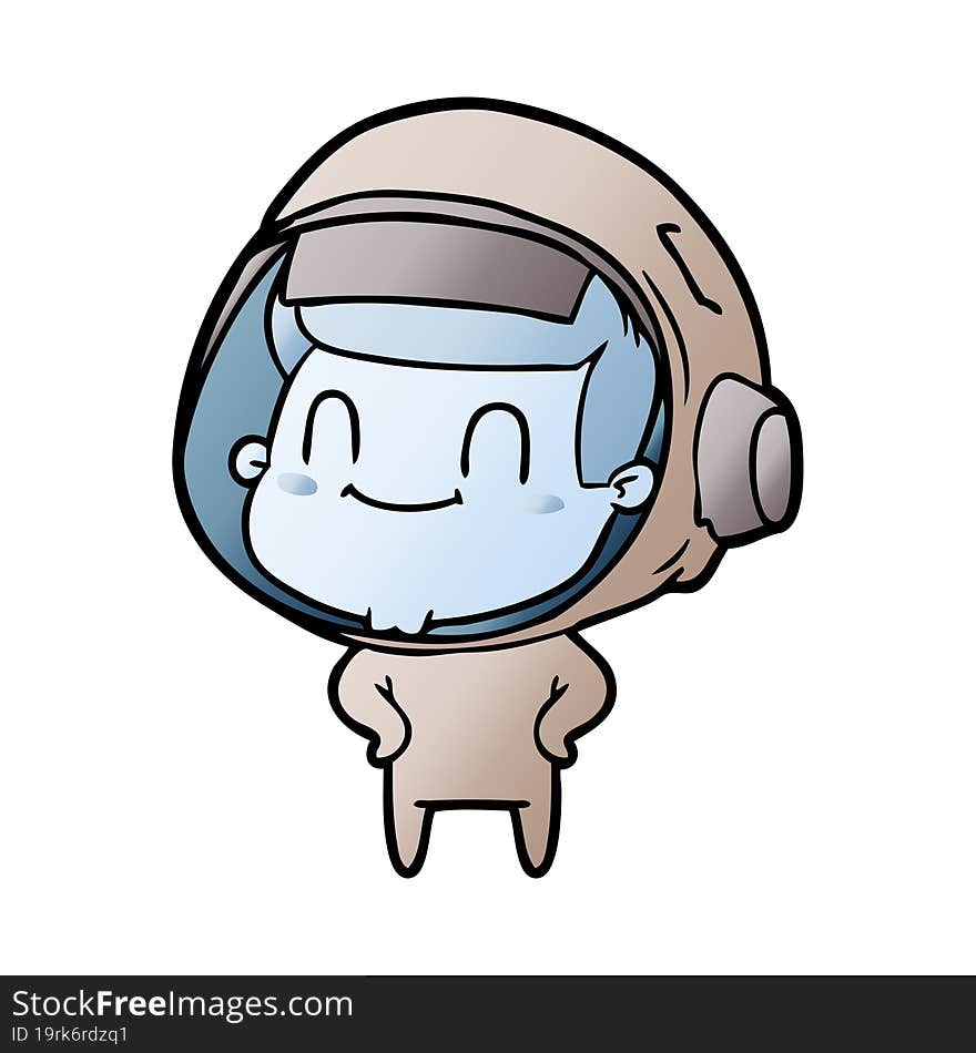 happy cartoon astronaut man. happy cartoon astronaut man