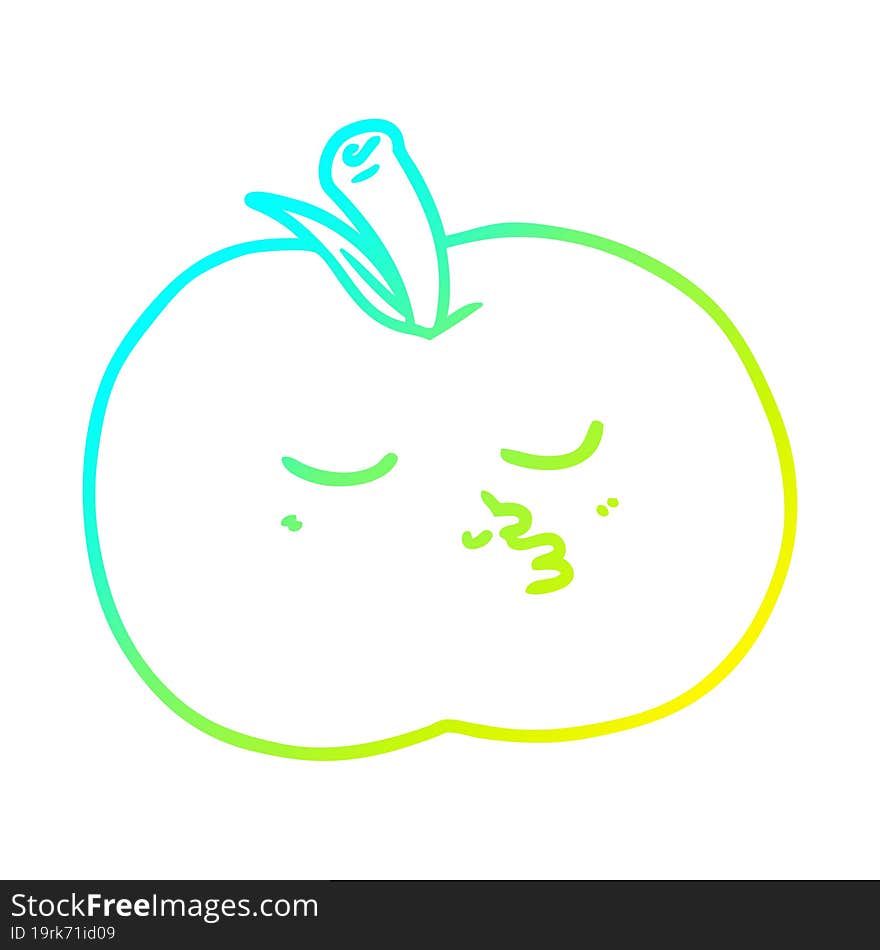 Cold Gradient Line Drawing Cartoon High Quality Apple