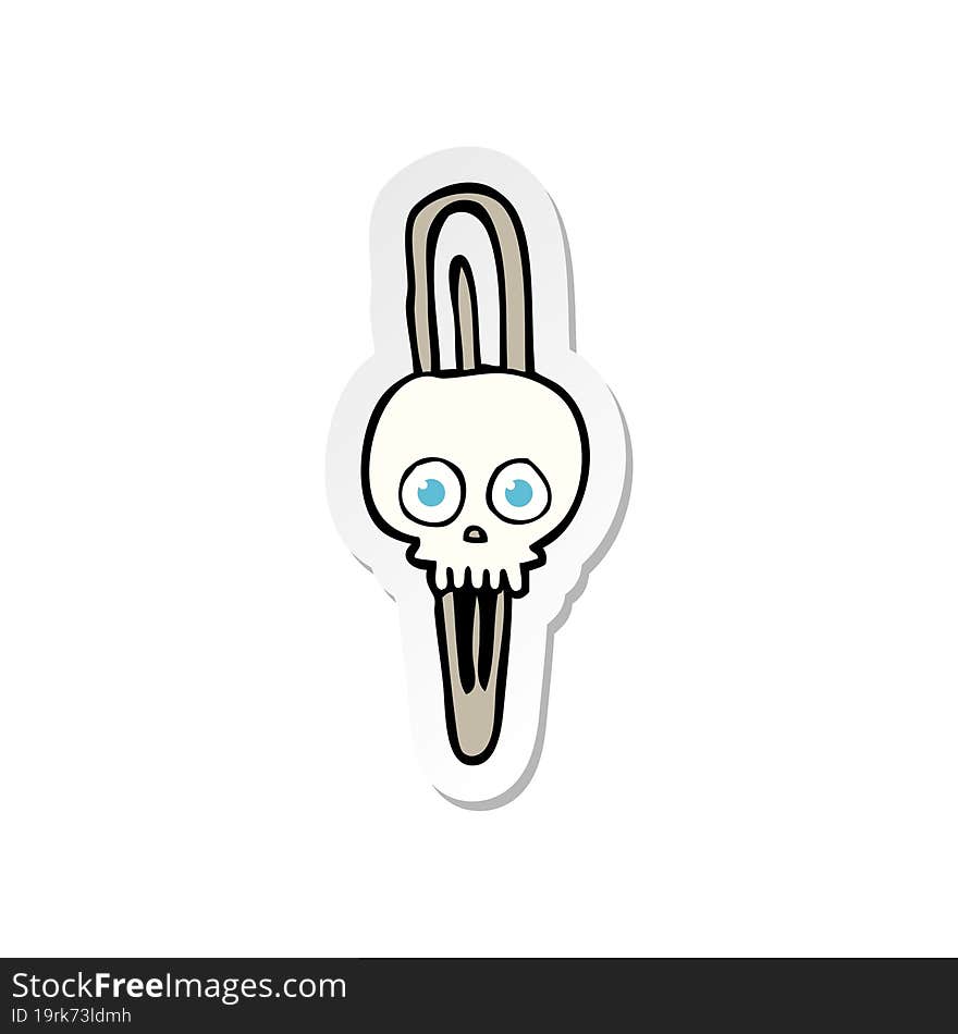 Sticker Of A Cartoon Skull Hairclip