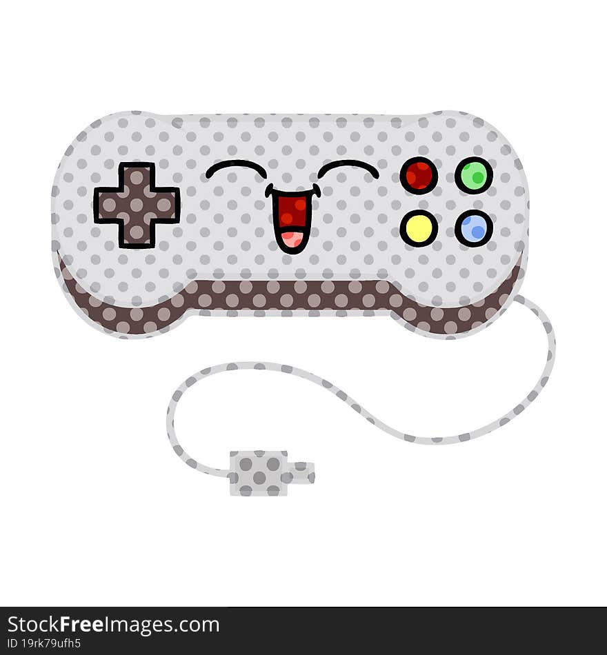 Comic Book Style Cartoon Game Controller