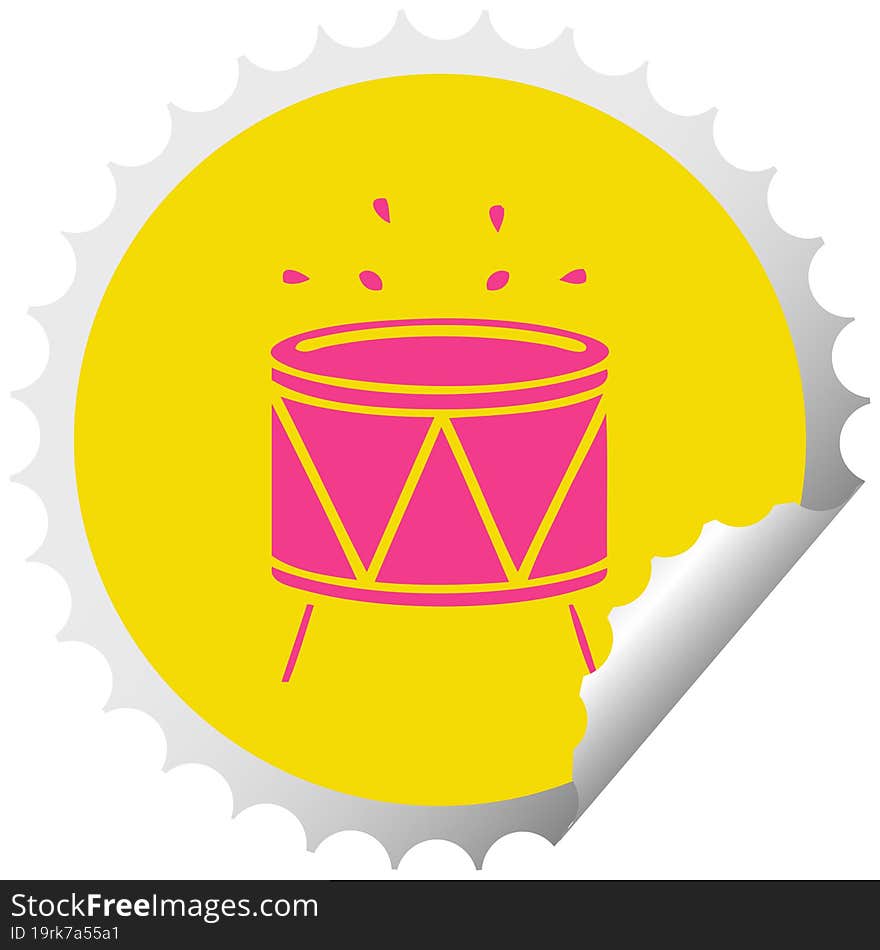 circular peeling sticker cartoon drum