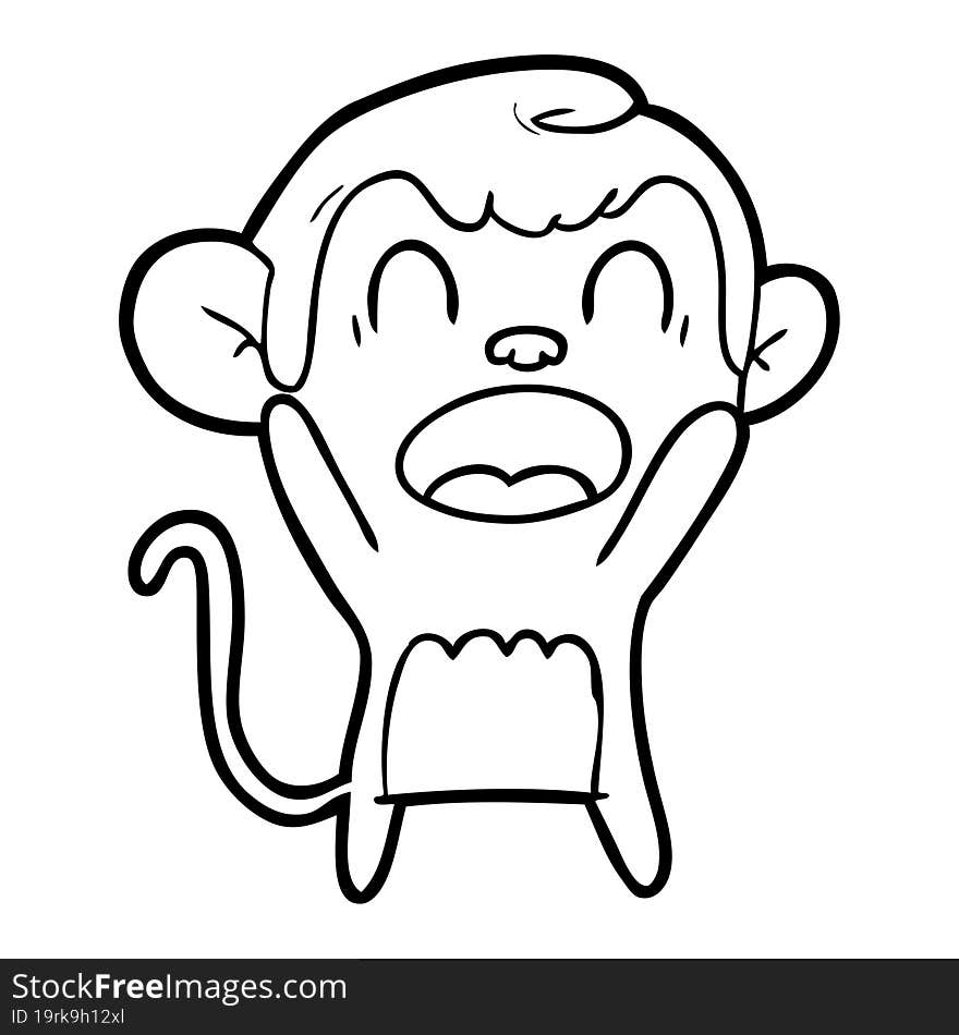 shouting cartoon monkey. shouting cartoon monkey