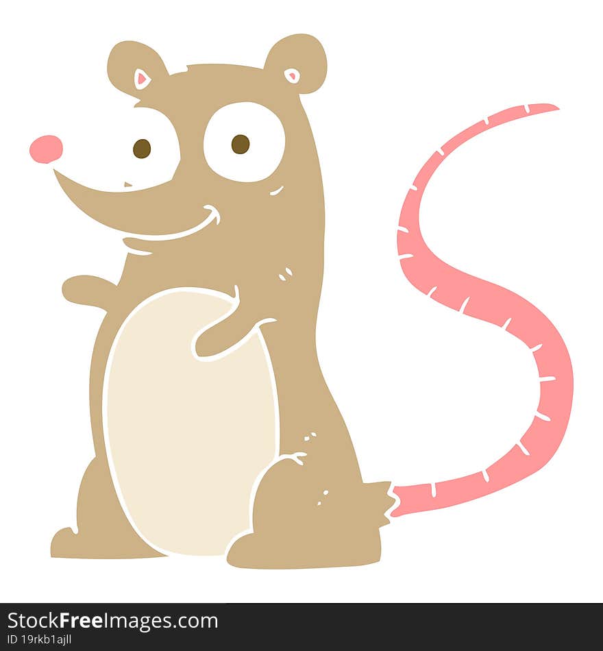 flat color illustration of a cartoon mouse