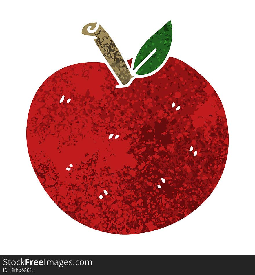 quirky retro illustration style cartoon apple