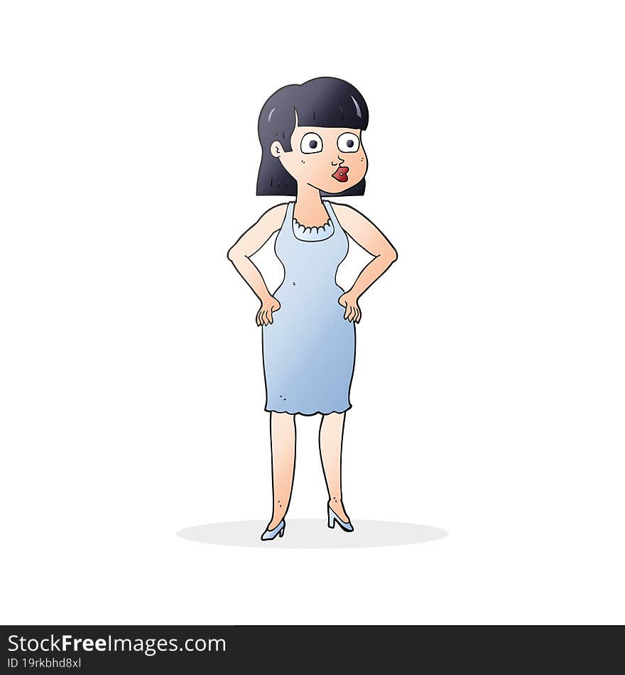 cartoon woman with hands on hips