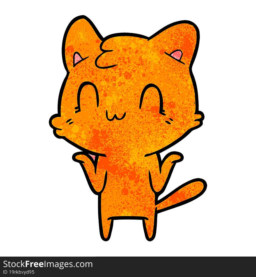 cartoon happy cat. cartoon happy cat