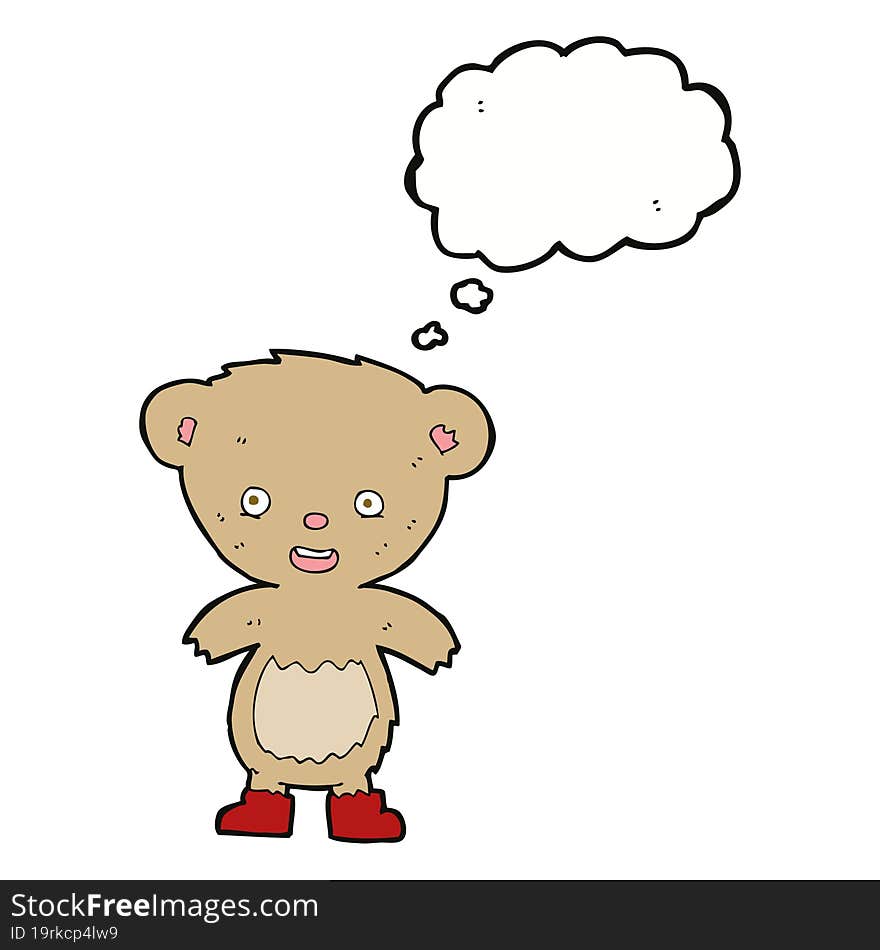 cartoon teddy bear with thought bubble