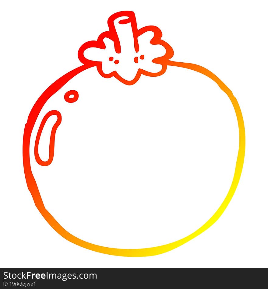 warm gradient line drawing cartoon tomato