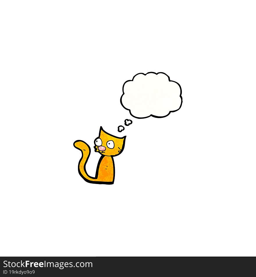 cartoon cat with thought bubble