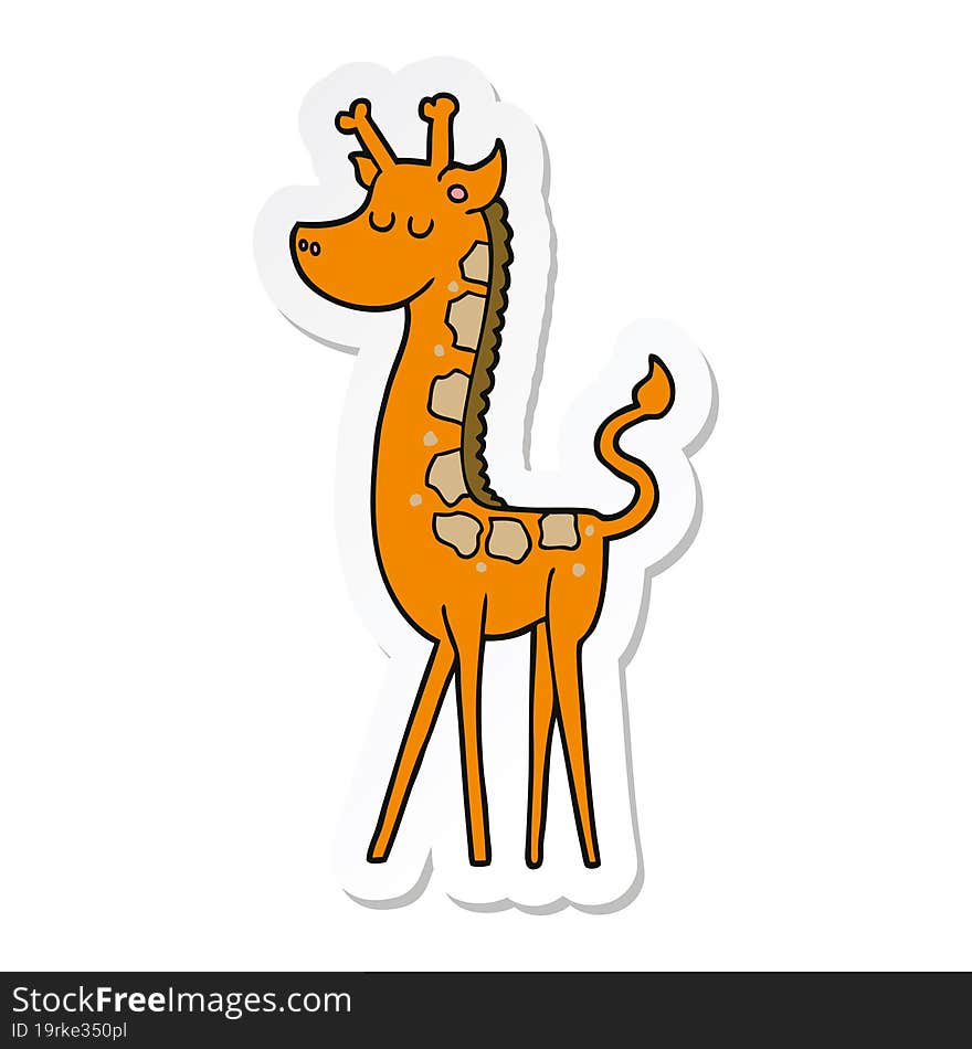 sticker of a cartoon giraffe