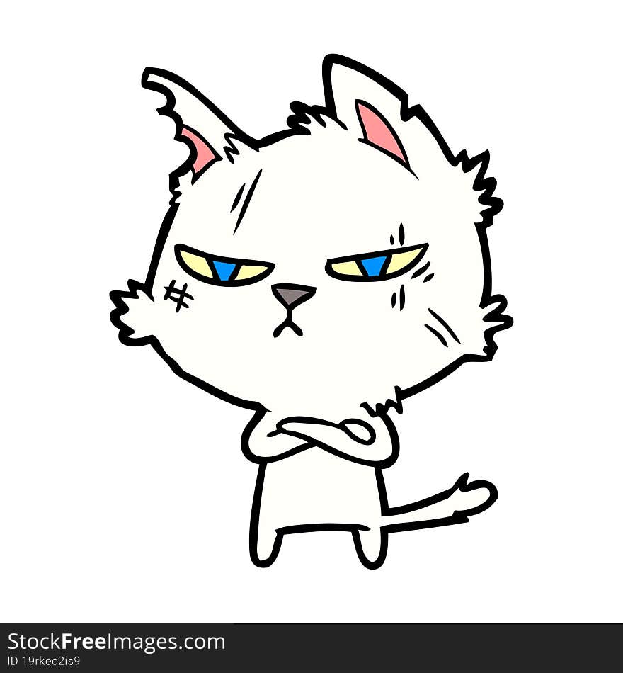 tough cartoon cat. tough cartoon cat