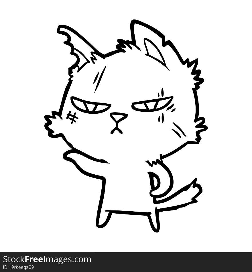 tough cartoon cat. tough cartoon cat