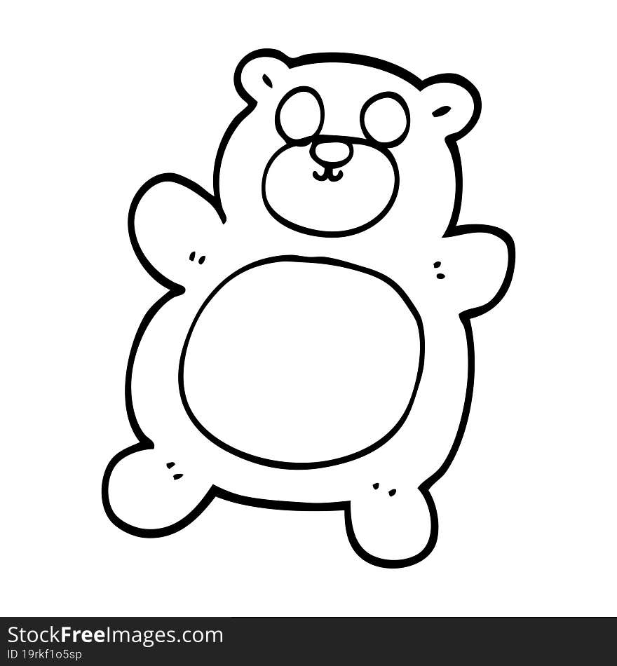 Black And White Cartoon Teddy Bear