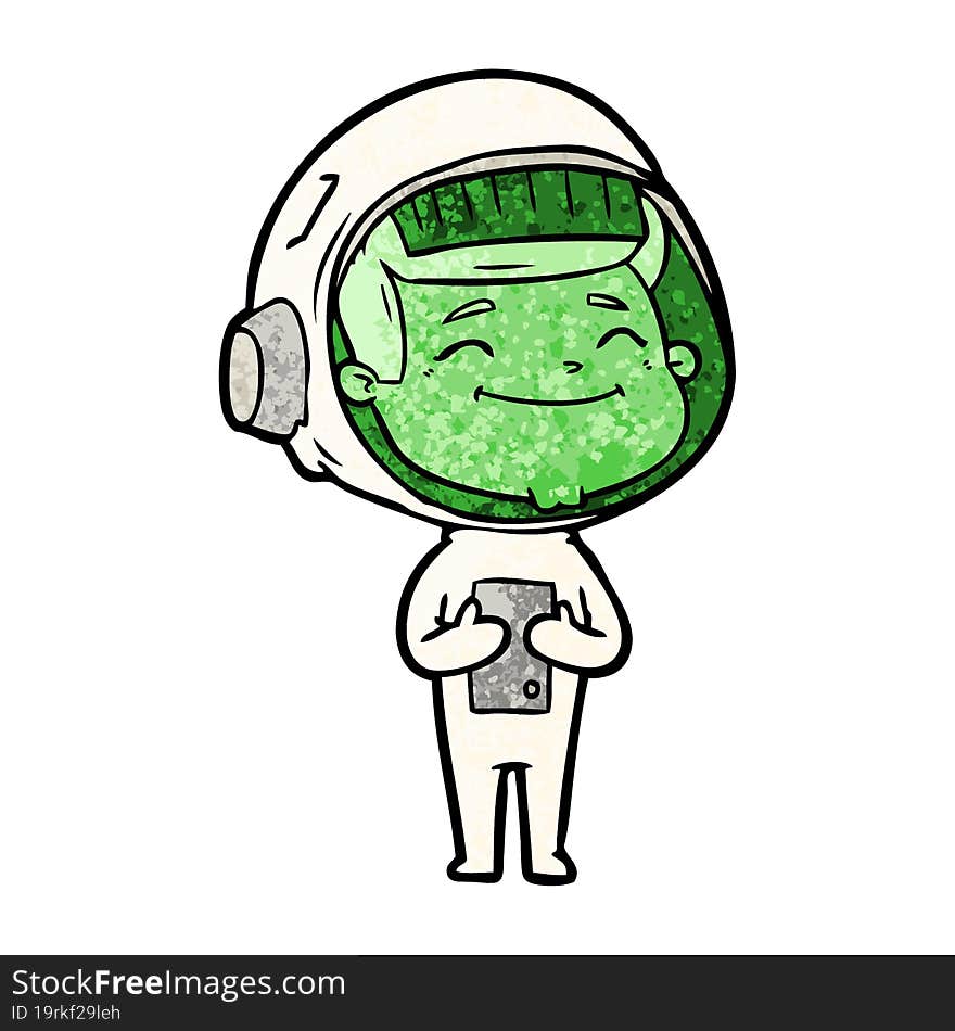 happy cartoon astronaut. happy cartoon astronaut